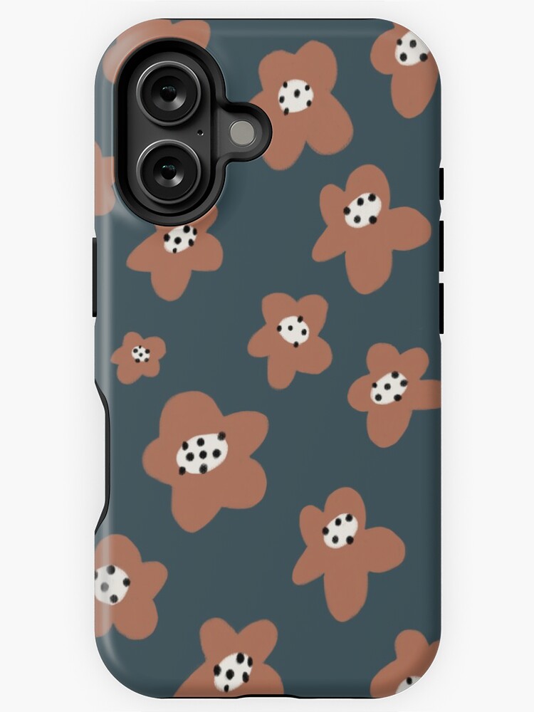 Thumbnail 1 of 4, iPhone Case, Pink Daisies on blue. Floral digital pattern original work designed and sold by Florcitasart.