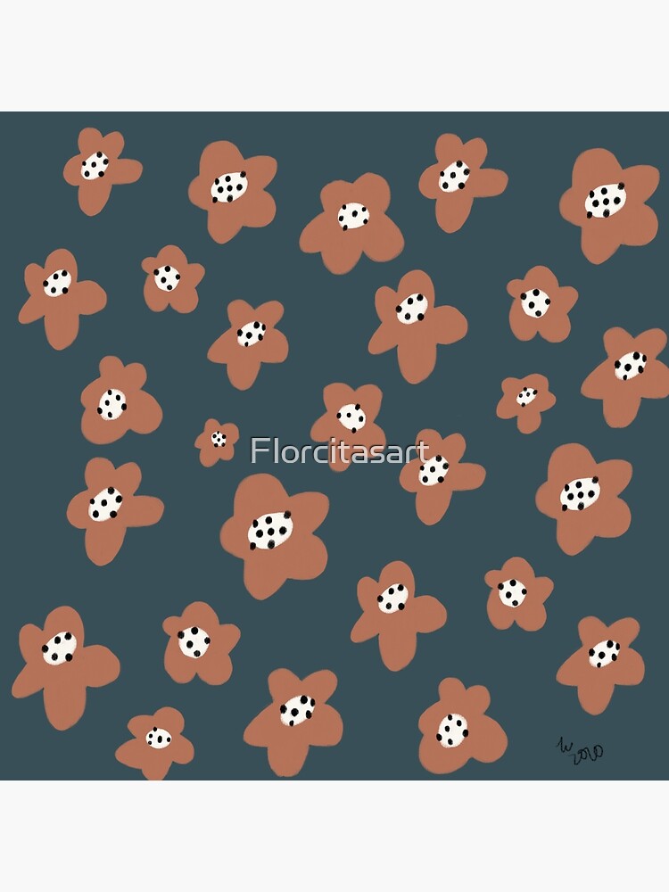 Thumbnail 2 of 2, Tote Bag, Pink Daisies on blue. Floral digital pattern original work designed and sold by Florcitasart.