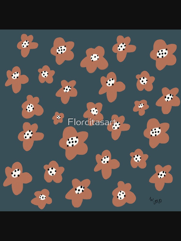 Thumbnail 7 of 7, Active T-Shirt, Pink Daisies on blue. Floral digital pattern original work designed and sold by Florcitasart.