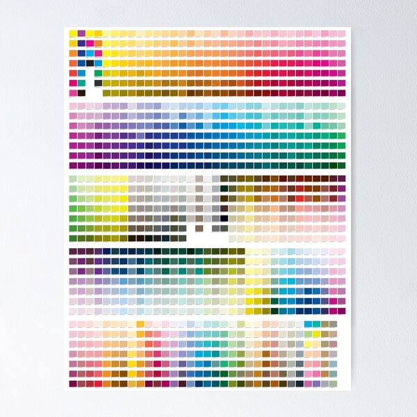 Colour Chart with codes Poster