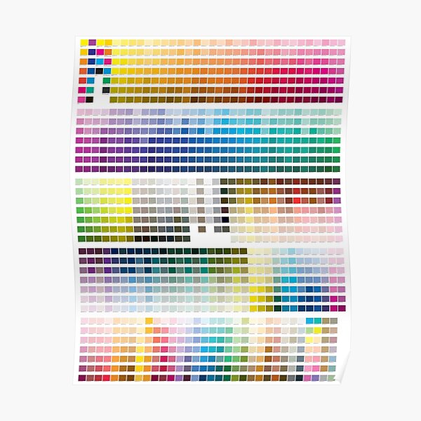 Colour Chart Posters Redbubble - ambient color codes roblox
