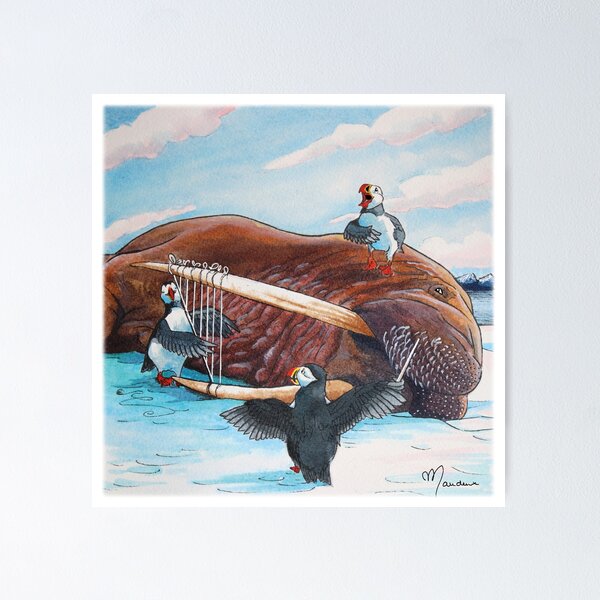 Item preview, Taking a walrus hostage to play music with puffin friends designed and sold by Maudeux.