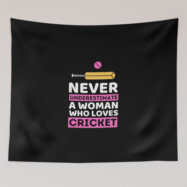 Item preview, Never Underestimate A Woman Who Loves Cricket designed and sold by bifkee19.