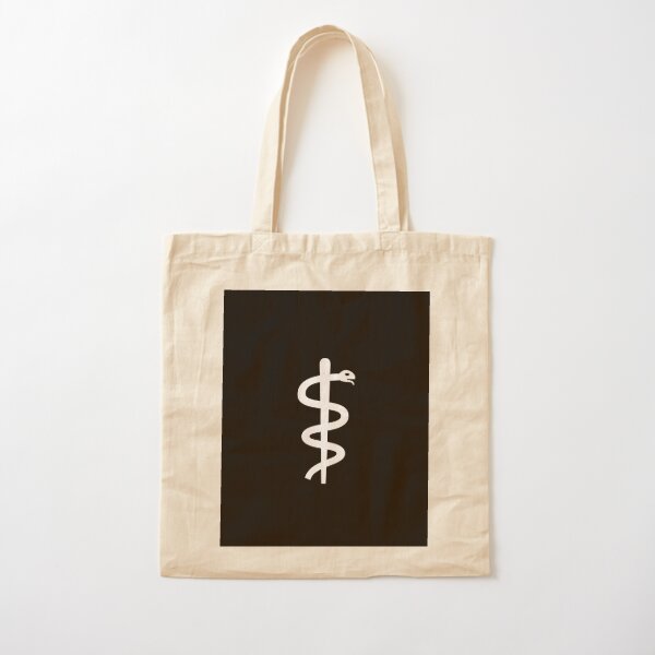 Unicode Character “⚕” (U+2695) Staff of Aesculapius Cotton Tote Bag