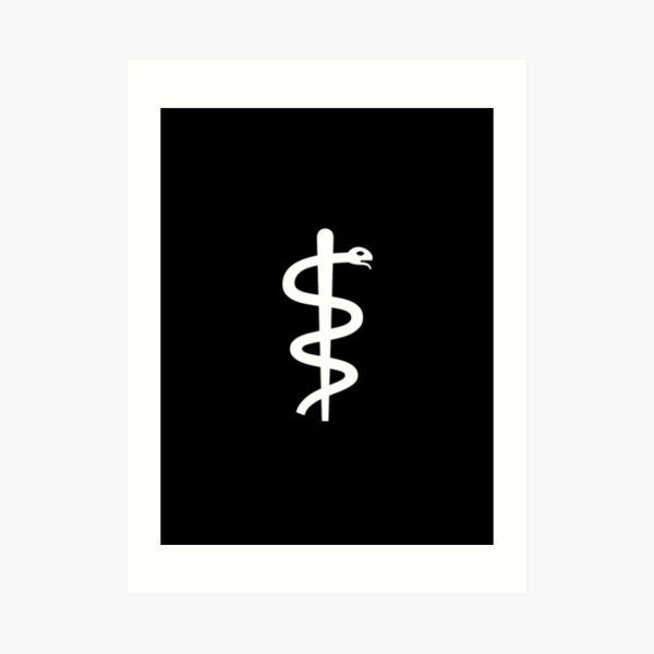 Unicode Character “⚕” (U+2695) Staff of Aesculapius Art Print