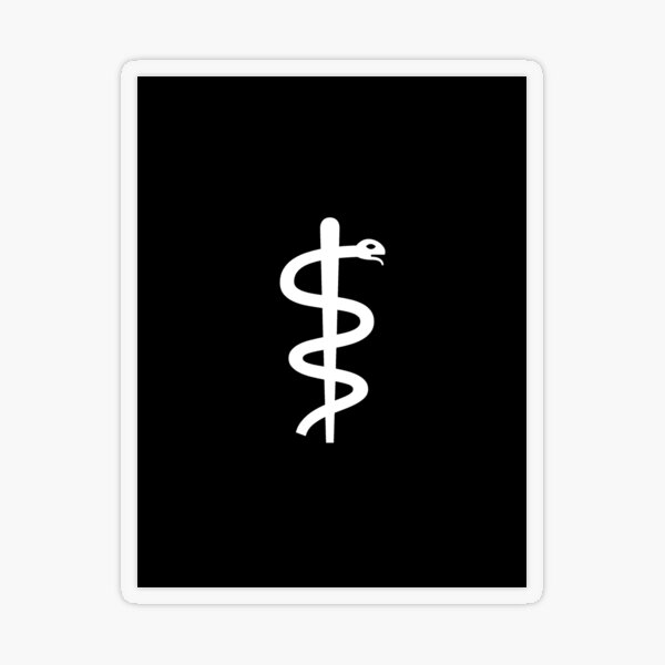 Unicode Character “⚕” (U+2695) Staff of Aesculapius Transparent Sticker