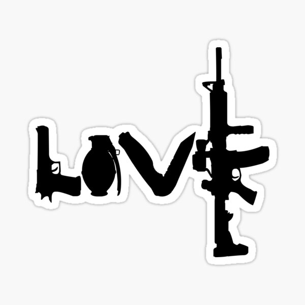Love weapons - version 1 - black Sticker
