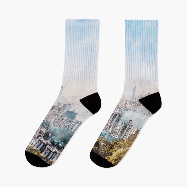Item preview, Hong Kong City skyline painting / drawing/ Illustration designed and sold by ohaniki.