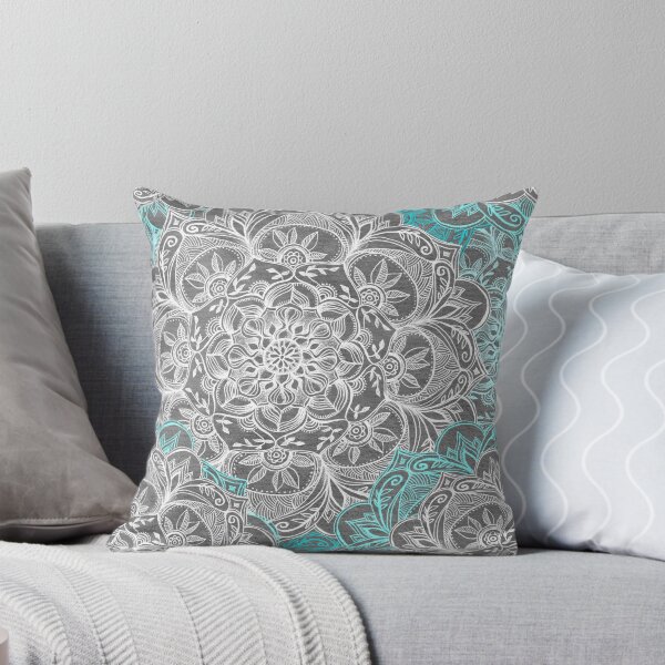 Item preview, Turquoise & White Mandalas on Grey  designed and sold by micklyn.