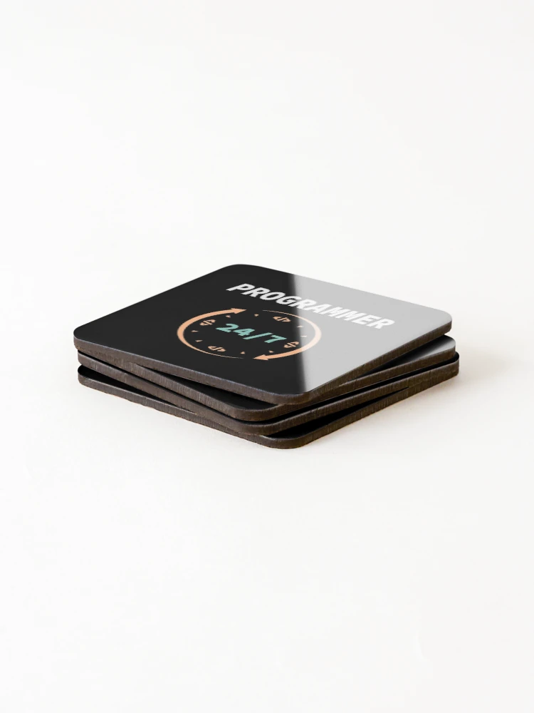 Thumbnail 4 of 5, Coasters (Set of 4), Programmer 24/7, Source Code, Software Engineer, Computer Science, Web, WWW, Programming Humor, HTML designed and sold by Max-Wear.