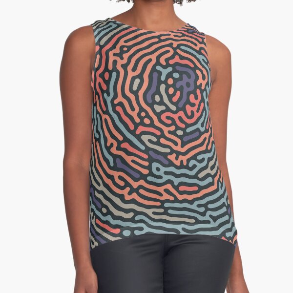 Earth, Water and Air Spiral - Turing Pattern Sleeveless Top