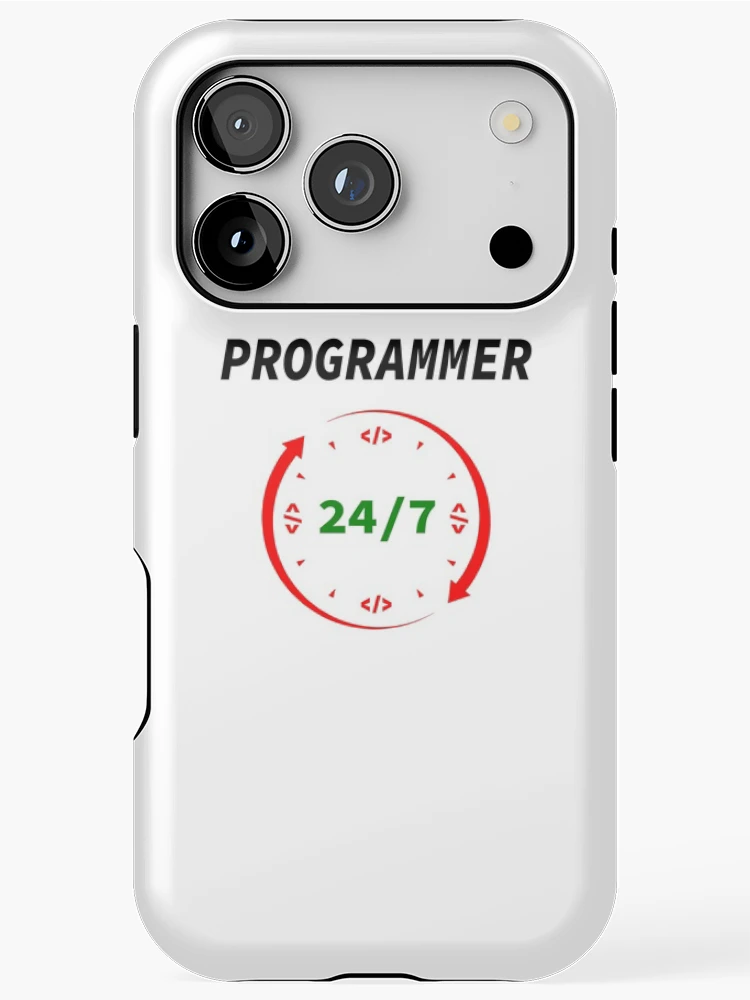 Thumbnail 1 of 4, iPhone Case, Programmer 24/7, Source Code, Software Engineer, Computer Science, Web, WWW, Programming Humor, HTML, Light designed and sold by Max-Wear.