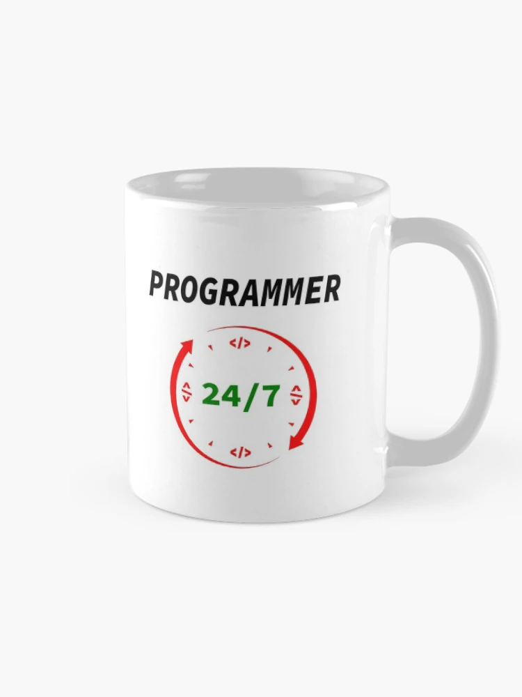 Thumbnail 3 of 6, Coffee Mug, Programmer 24/7, Source Code, Software Engineer, Computer Science, Web, WWW, Programming Humor, HTML, Light designed and sold by Max-Wear.