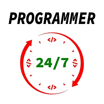 Artwork thumbnail, Programmer 24/7, Source Code, Software Engineer, Computer Science, Web, WWW, Programming Humor, HTML, Light by Max-Wear
