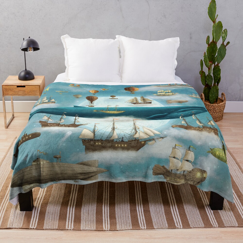 Ocean Meets Sky - Book Throw Blanket