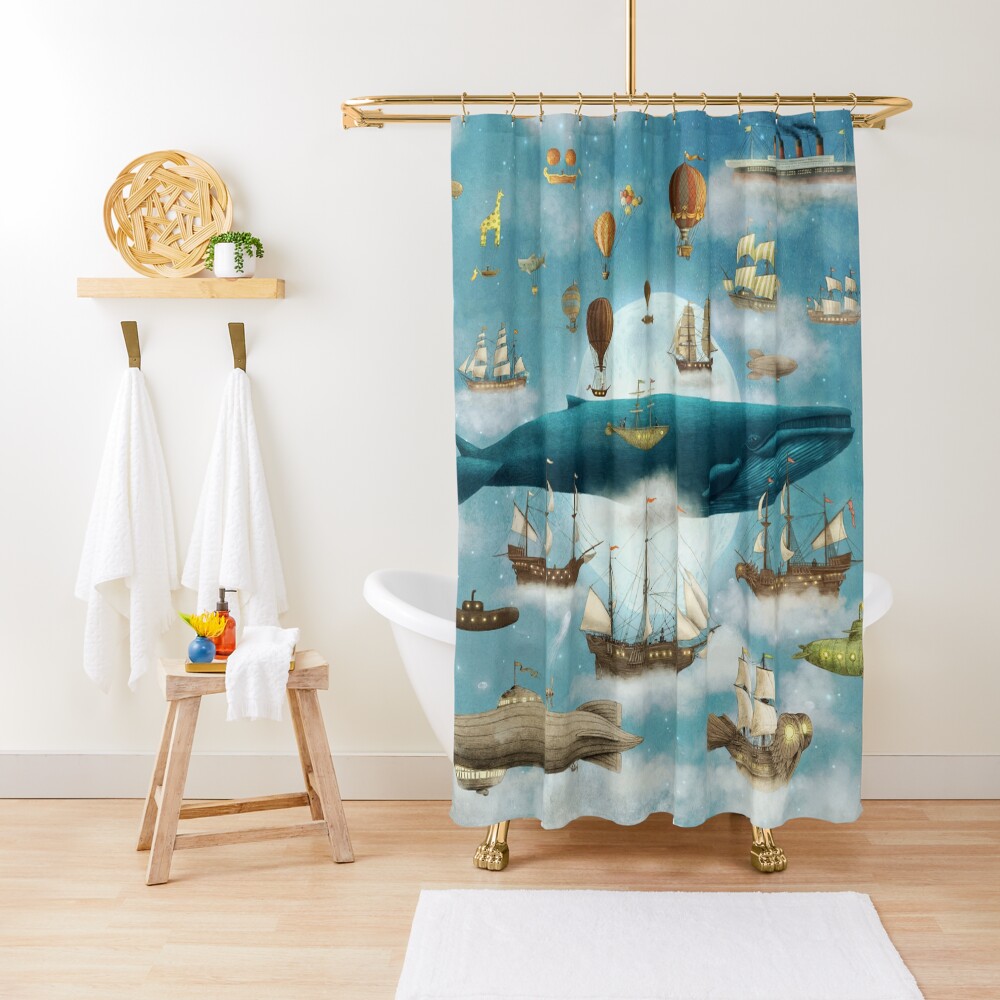 Ocean Meets Sky - Book Shower Curtain