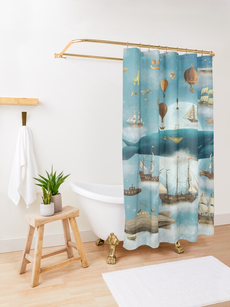 Alternate view of Ocean Meets Sky - Book Shower Curtain