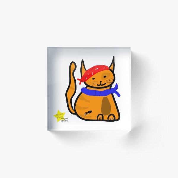 Fat Cat Pirate Acrylic Block