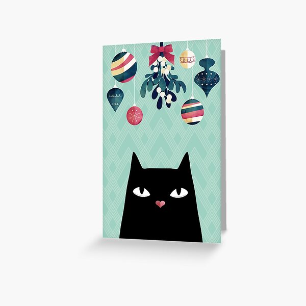 Black Cat Greeting Cards Redbubble