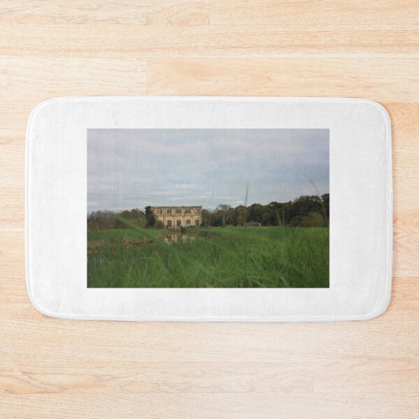 Item preview, natural panorama with an ancient industrial structure the old dewatering building on the Arno river among the green grass in coltano pisa tuscany designed and sold by alessiapenny.