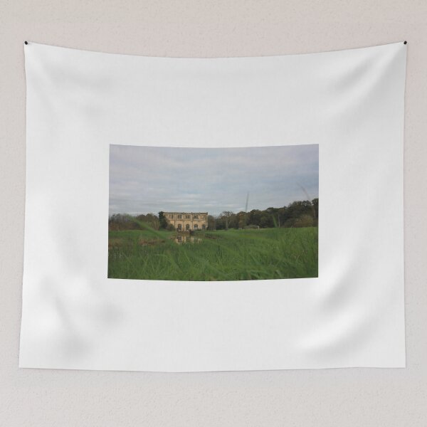Item preview, natural panorama with an ancient industrial structure the old dewatering building on the Arno river among the green grass in coltano pisa tuscany designed and sold by alessiapenny.