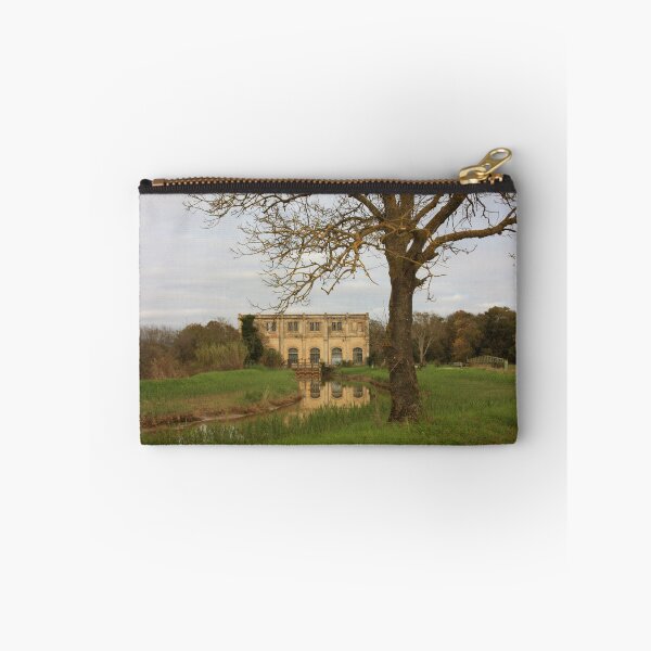 Item preview, natural panorama with an ancient industrial structure the old dewatering building on the Arno river among the green grass in coltano pisa tuscany designed and sold by alessiapenny.