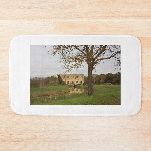 Item preview, natural panorama with an ancient industrial structure the old dewatering building on the Arno river among the green grass in coltano pisa tuscany designed and sold by alessiapenny.
