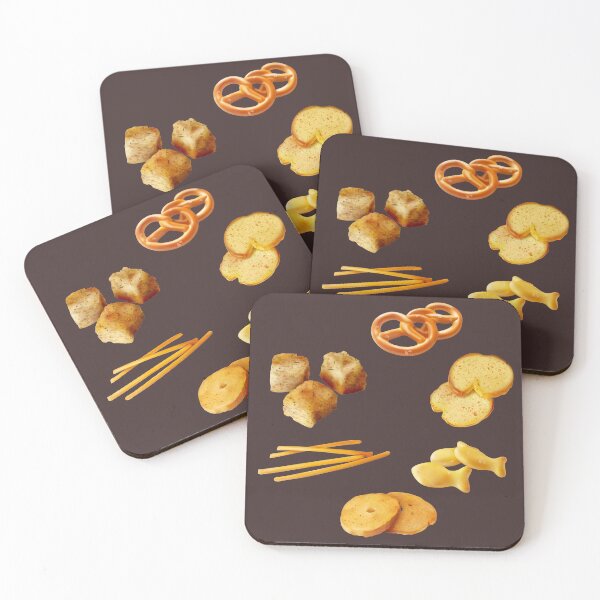 Item preview, Assorted Snack Pack - Cheese Sticks, Goldfish Cracker, Mini Pretzels, Garlic Croutons, Biscuits, Crostini designed and sold by Alicia Chee.