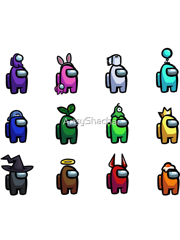 Among Us Characters Stickers Kids T Shirt By Artsyshachar Redbubble