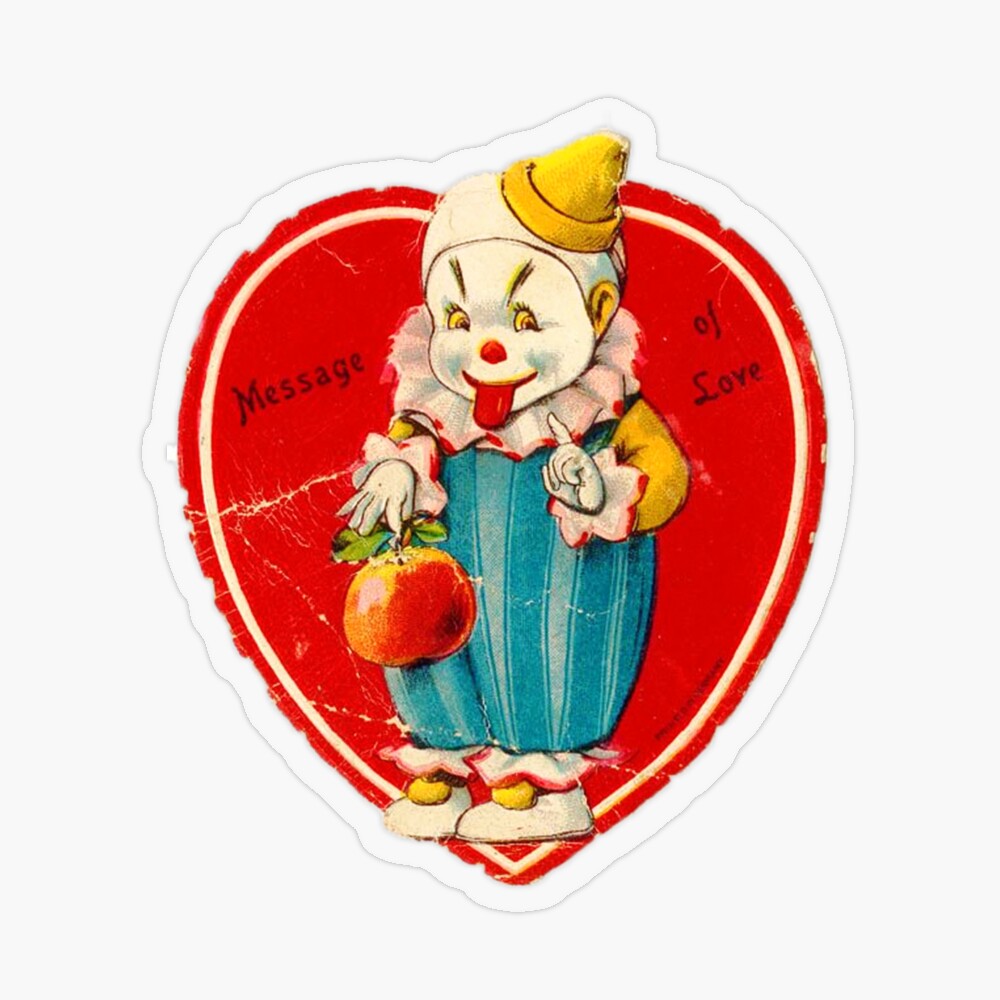 Vintage Valentine evil clown Greeting Card for Sale by Thelittlelord