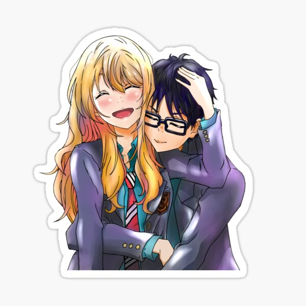 Your Lie in April : Cute Kaori X Kosei Sticker fini brillant