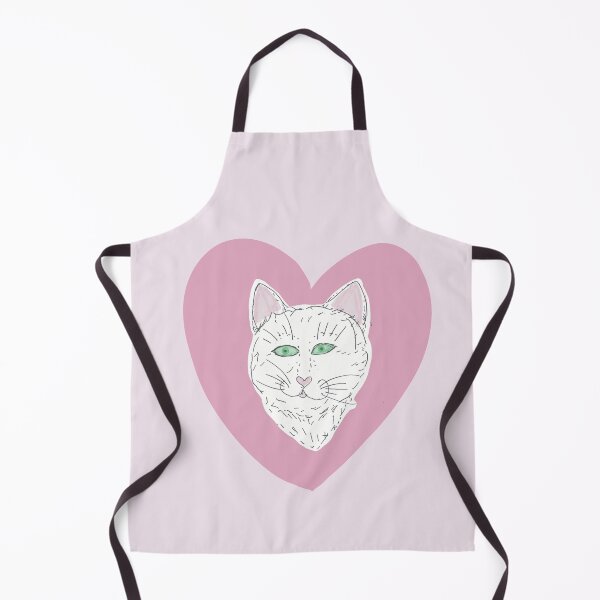 Item preview, White Cat and Pink Heart designed and sold by Luaillustration.