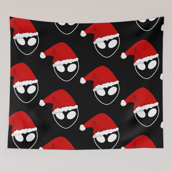 Item preview, Alien Christmas, Sci Fi, Alien Head, Santa Hat, UFO, Roswell, Martian, Little Green Men, Extraterrestrial, Christmas Space  designed and sold by HomeConscious.