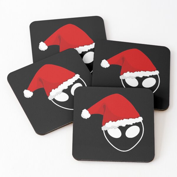 Item preview, Alien Christmas, Sci Fi, Alien Head, Santa Hat, UFO, Roswell, Martian, Little Green Men, Extraterrestrial, Christmas Space  designed and sold by HomeConscious.