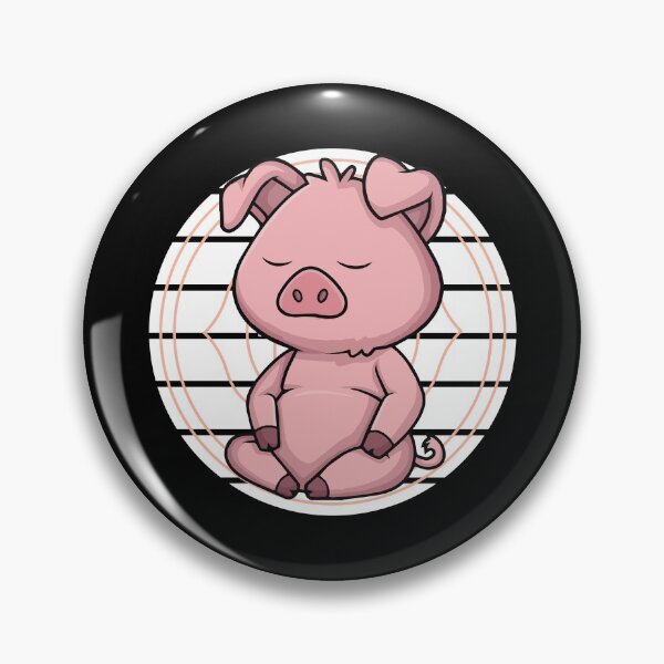 Item preview, Zen yoga mindfulness meditation pig designed and sold by Nessshirts.