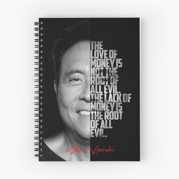 Item preview, Black and white Robert Kiyosaki Rich Dad Poor Dad quote. designed and sold by Enea Kelo.