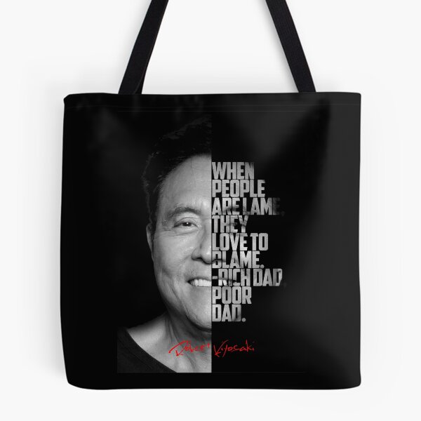Item preview, Black and white Robert Kiyosaki Rich Dad Poor Dad quote. designed and sold by Enea Kelo.