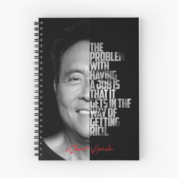 Item preview, Black and white Robert Kiyosaki Rich Dad Poor Dad quote. designed and sold by Enea Kelo.