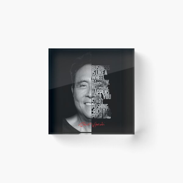 Item preview, Black and white Robert Kiyosaki Rich Dad Poor Dad quote. designed and sold by Enea Kelo.
