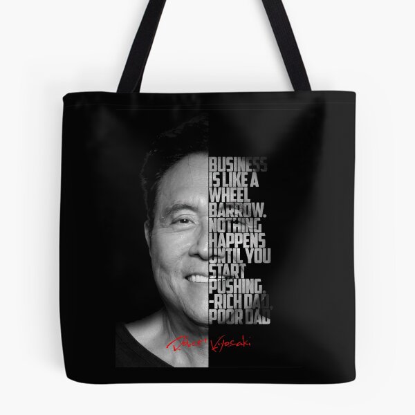 Item preview, Black and white Robert Kiyosaki Rich Dad Poor Dad quote. designed and sold by Enea Kelo.