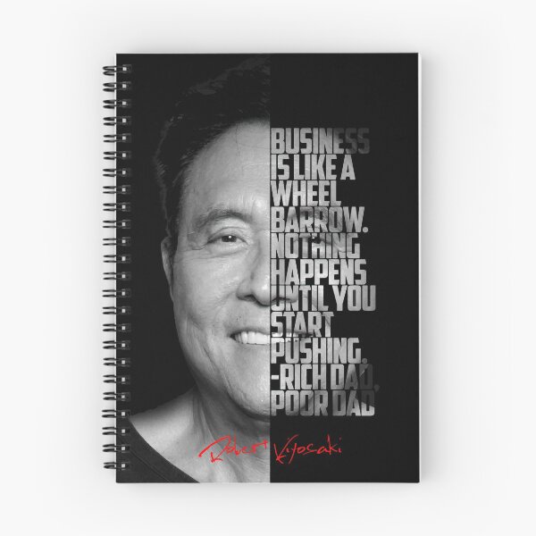 Item preview, Black and white Robert Kiyosaki Rich Dad Poor Dad quote. designed and sold by Enea Kelo.
