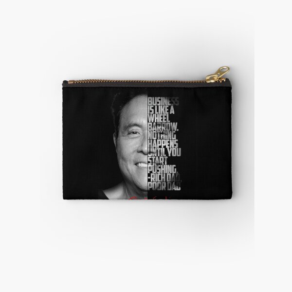 Item preview, Black and white Robert Kiyosaki Rich Dad Poor Dad quote. designed and sold by Enea Kelo.