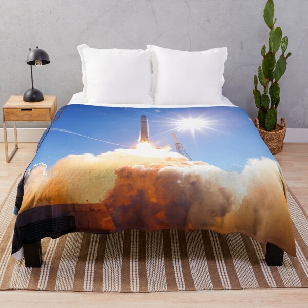 SpaceX rocket launch from Cape Canaveral. Astronomy Throw Blanket