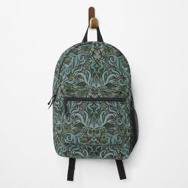 Item preview, Damask dark green gouache pattern designed and sold by Gaia Marfurt.