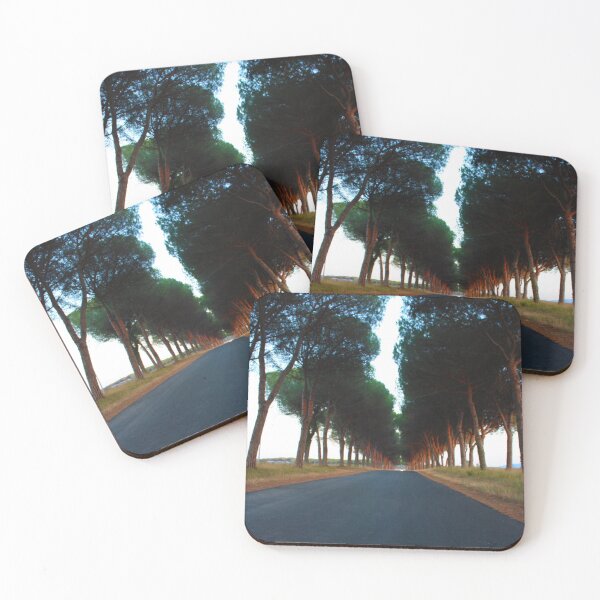 Item preview, avenue with trees at sunset in the rural Tuscan countryside designed and sold by alessiapenny.