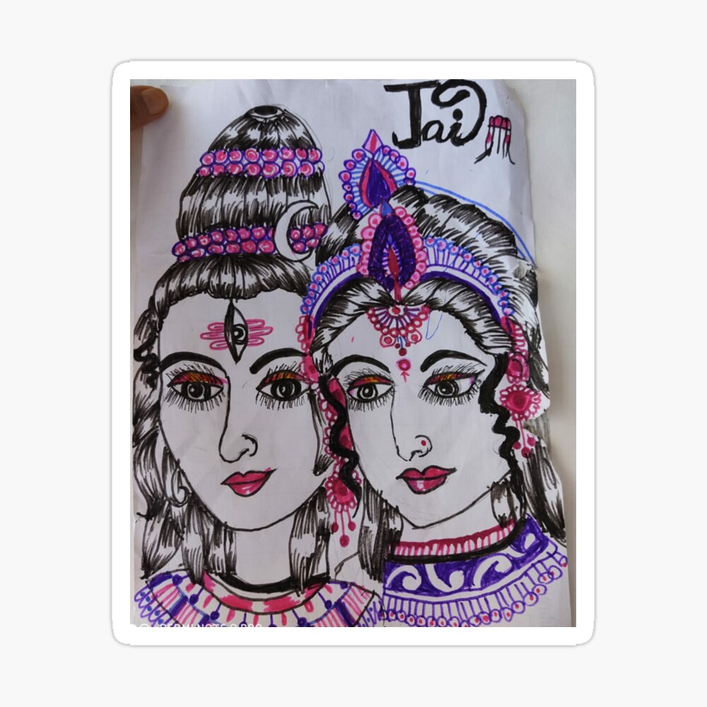 ezyPRNT Shiva Parvati Sketch Printed Wall Poster Size 36x24 inch   Amazonin Home  Kitchen