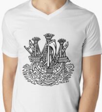 Stylised ship Men's V-Neck T-Shirt