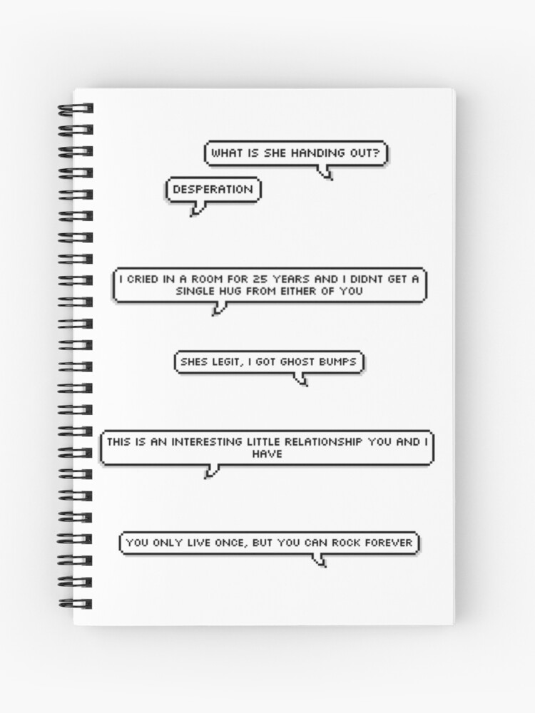 Cuaderno de espiral «Frases de julie y los fantasmas» de ArtCasualty |  Redbubble