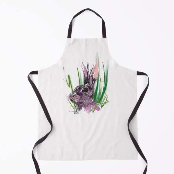 Item preview, Rabbit in tall grass - animal portrait artwork designed and sold by InkLove.