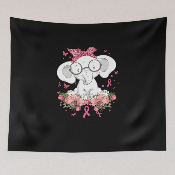 Item preview, Breast Cancer Awareness Elephant Flowers Pink Ribbon Gift  designed and sold by CreativeGift.